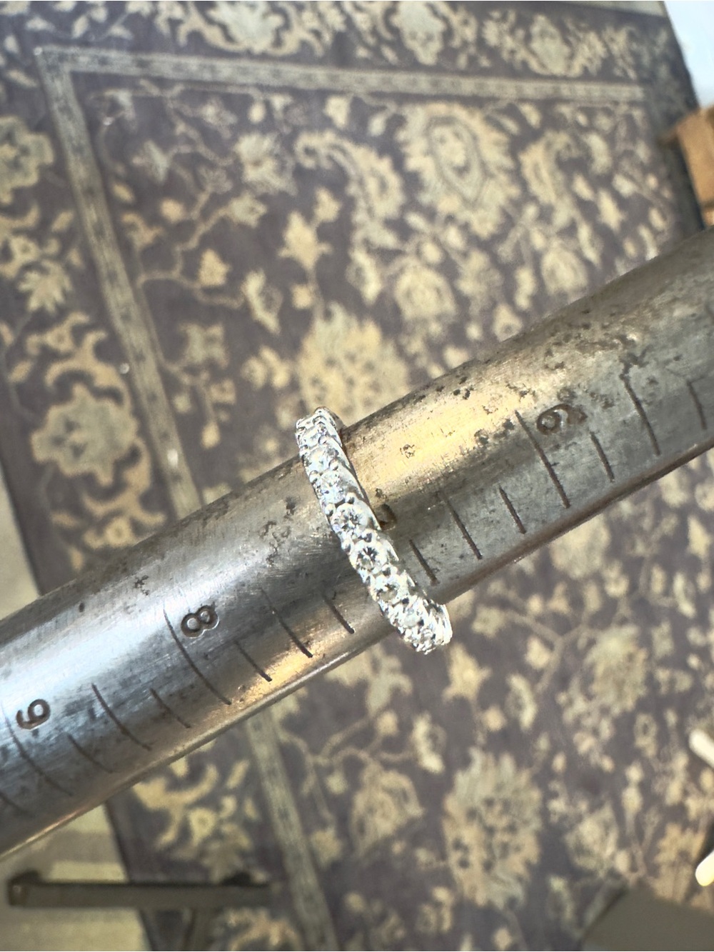 Platinum $6550. Blue Nile Diamond Eternity Band Ring - Picture 4 of 16